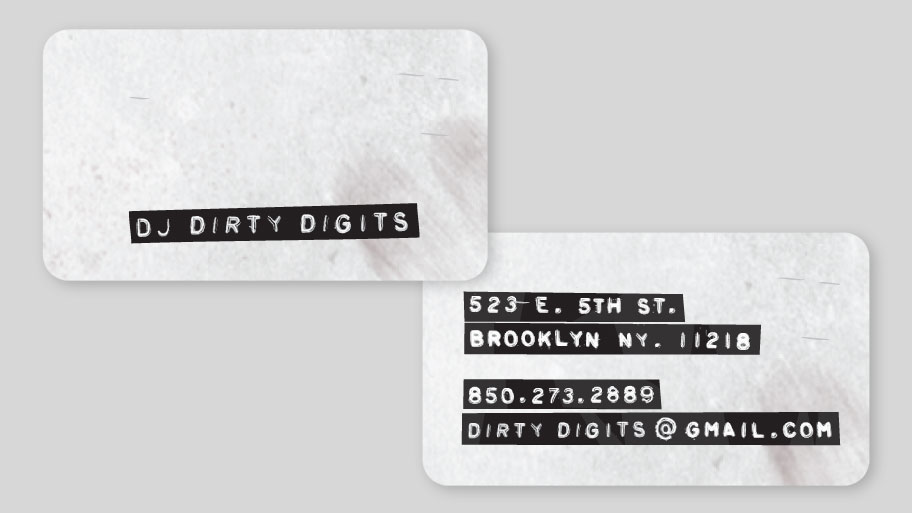 DJ Dirty Digits Business Card Image 2