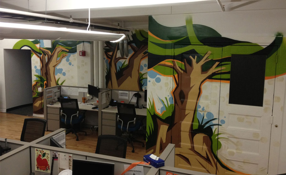tremor video office mural